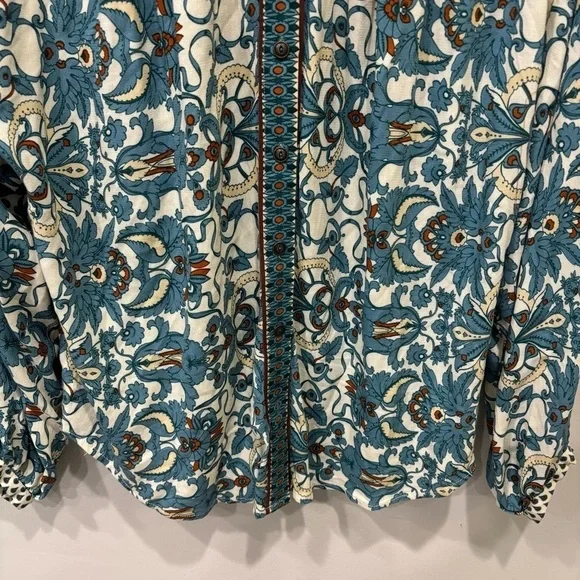 Anthropologie Floral Button Down Top Women’s Size Small - Picture 5 of 13